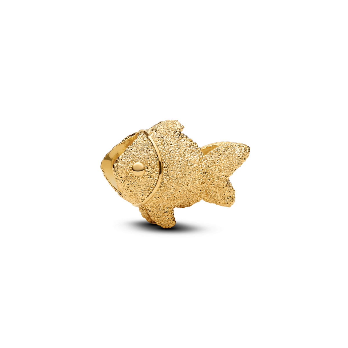 Pandora Moments Gold Plated Textured Fish Mini Charm 764522C00