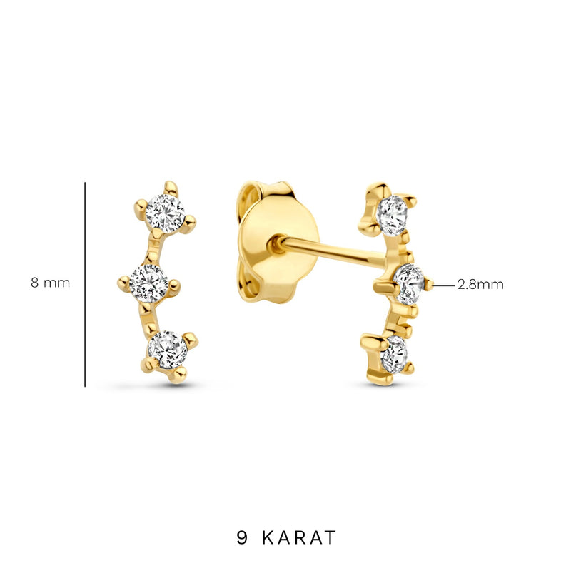 Beloro Jewels Monte Napoleone Clous d'oreilles Mea en or 9 carats avec zircone BO360085-zoom-