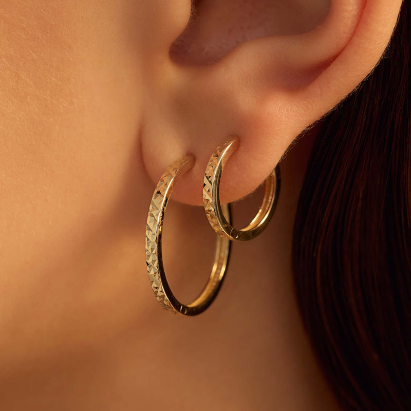 Beloro Jewels Regalo d'Amore ensemble cadeau Boucles d'oreilles en or 9 carats avec finition diamantée BO90042-zoom-