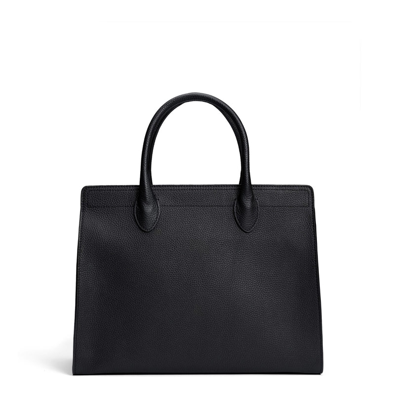 Isabel Bernard Honoré Nadine noir sac à main en cuir de veau avec compartiment pour ordinateur portable 13 pouces IB25110-001-13-zoom-