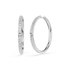 Swarovski Dextera Round Silver-Tone Hoop Earrings 5754156