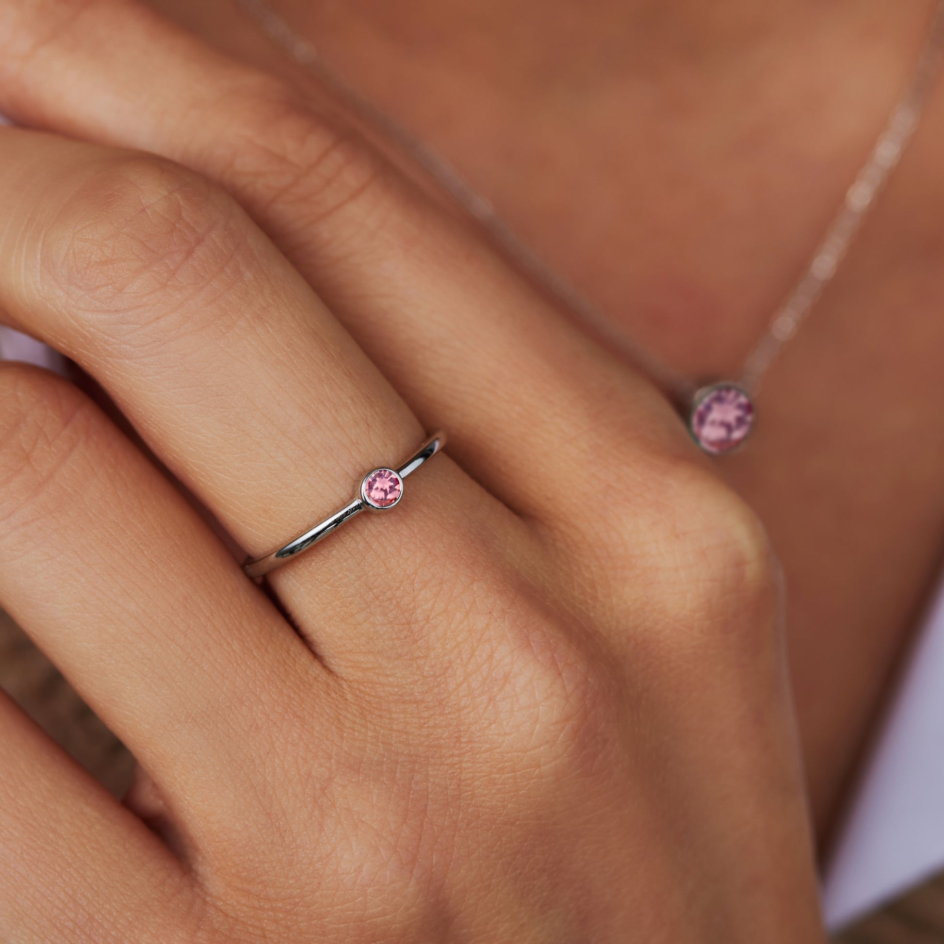 Violet Hamden Venus Zilveren Ring Met Geboortesteen VH330007OCT-60