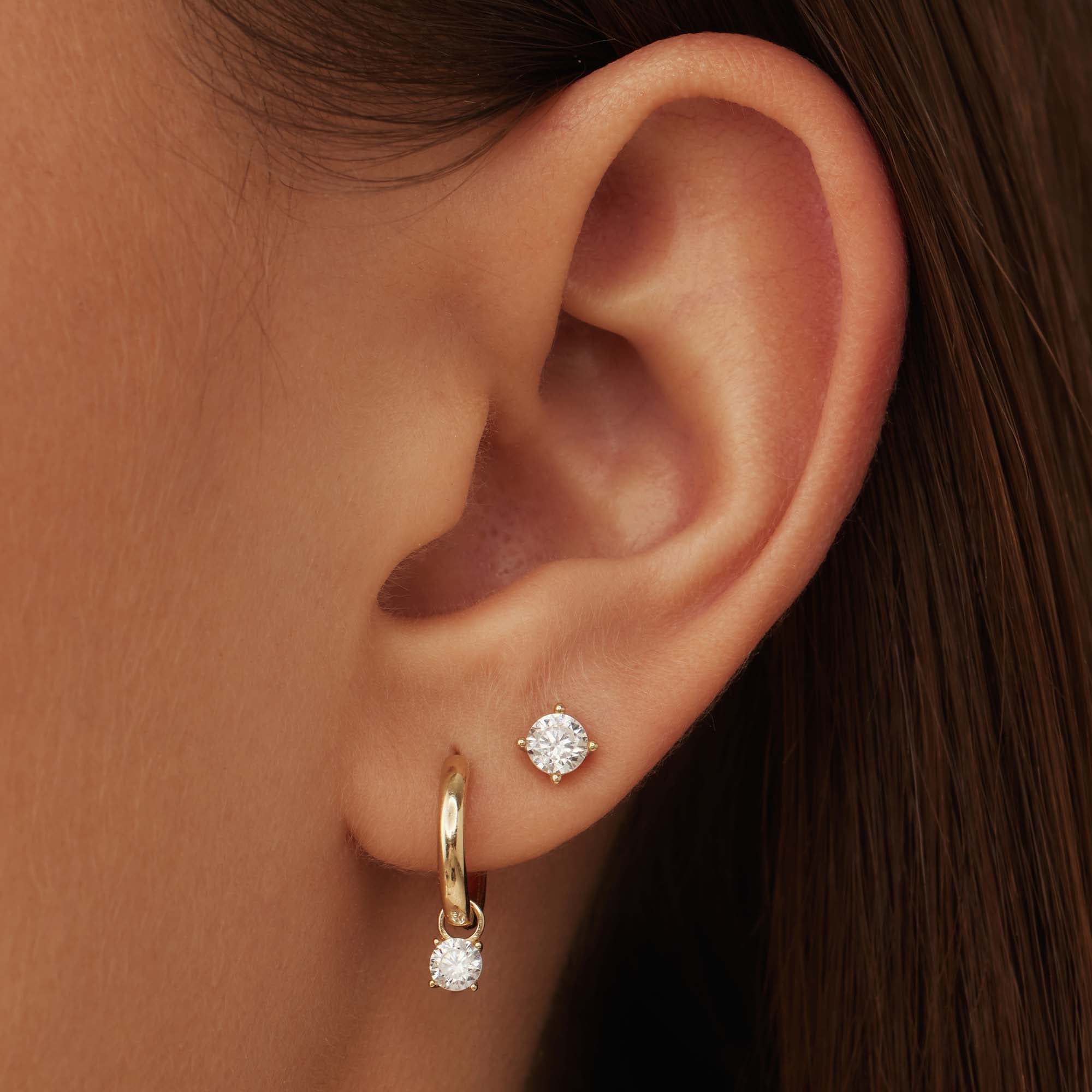 Isabel Bernard 14 Carat Golden Le Marais Lourdes Ear Studs IB360199