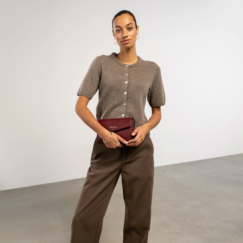Isabel Bernard Honoré Lina Pochette Bordeaux Avec Chaîne D’Épaule Amovible IB21135-052-zoom-