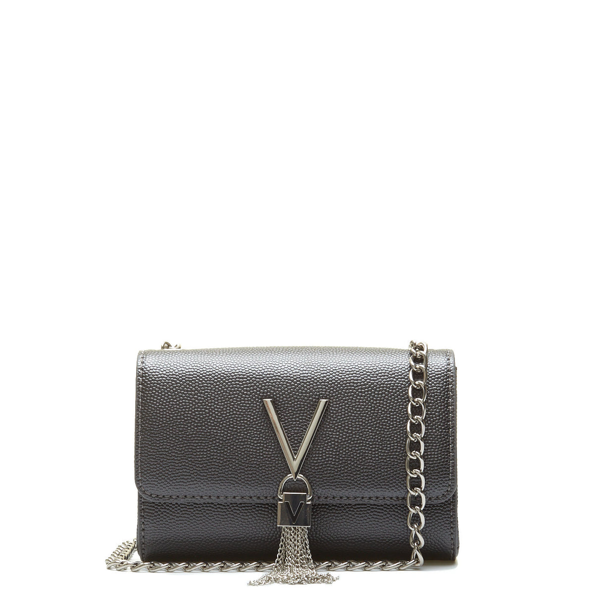 Valentino Bags Divina Grey Crossbody Bag VBS1R403GCANNAFUCIL