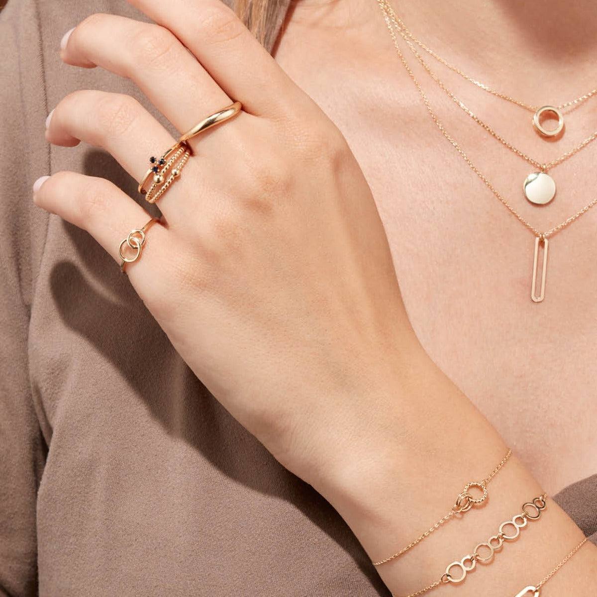 Jackie Gold Giro Doppio 14 Karat Gold Ring JKR24.408-52