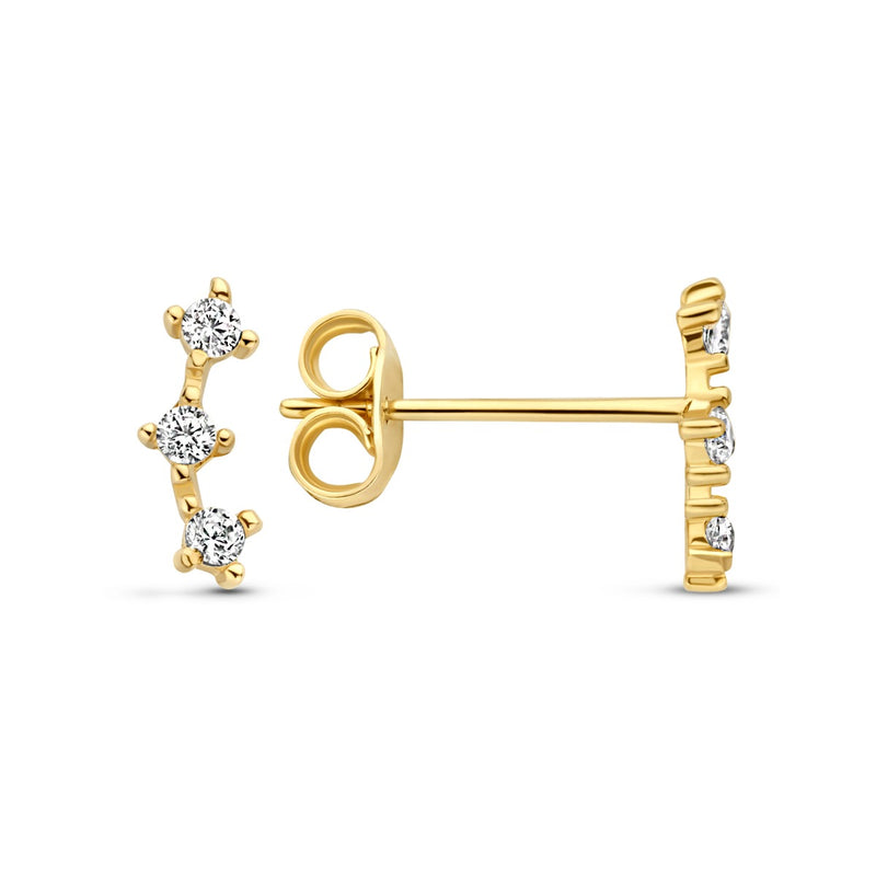 Beloro Jewels Monte Napoleone Clous d'oreilles Mea en or 9 carats avec zircone BO360085-zoom-