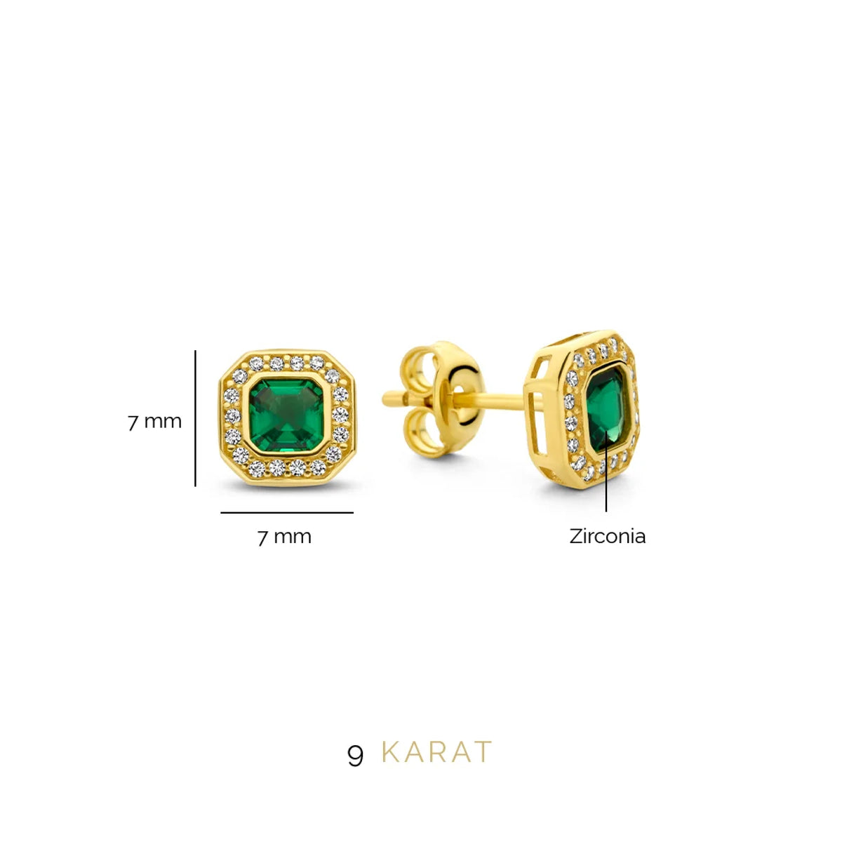 Beloro Jewels Monte Napoleone Sofia 9 carat gold Ear Studs BO360047
