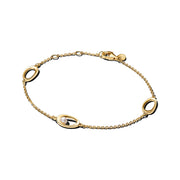 Pandora Essence Bracelet Oval & Treated Freshwater Cultured Pearl De Forme Organique Plaqué Or 564677C01