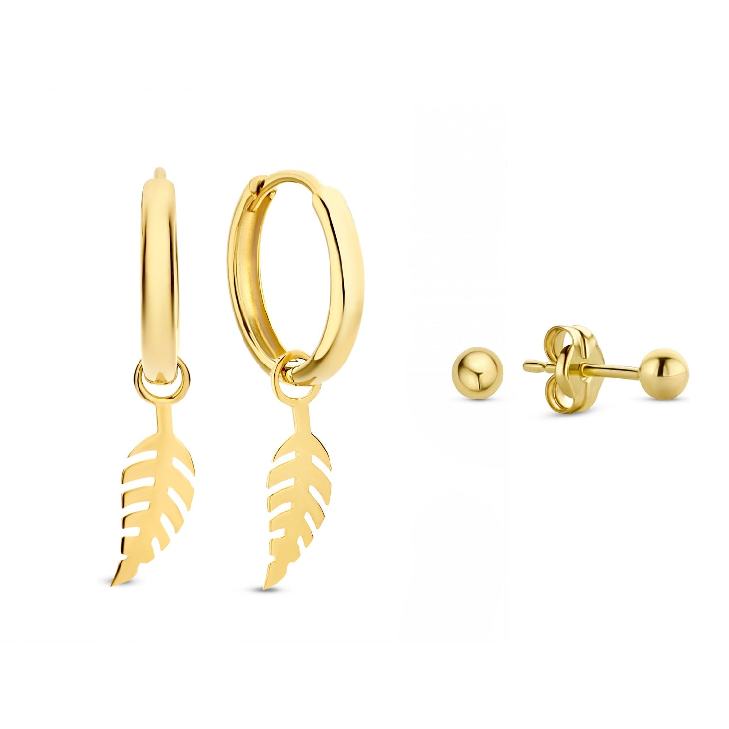 Isabel Bernard Cadeau d´Isabel 14 Carat Golden Earrings Set IB90119