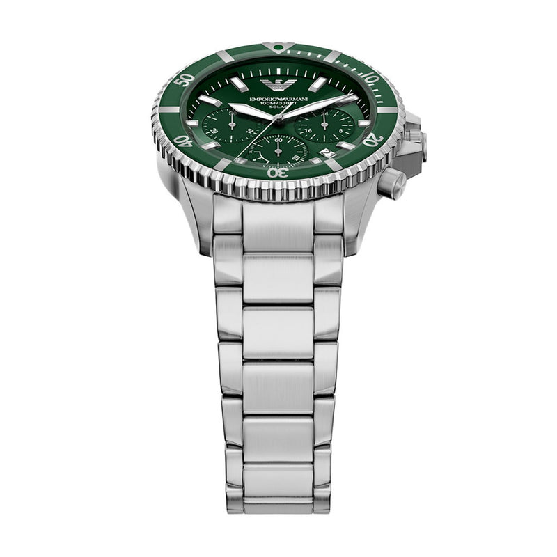 Emporio Armani World Explorer Solar Green Dial Watch AR11741-zoom-
