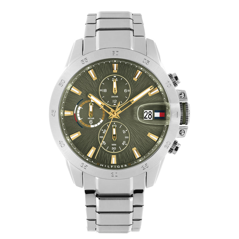 Tommy Hilfiger Jameson Montre Pour Homme Argentée et Verte TH1792197-zoom-
