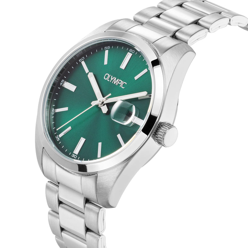 Olympic Louis Montre Pour Homme Argentée et Verte OL75HSS001-zoom-