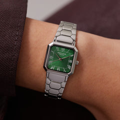 Parte di Me Orologio square ladies watch silver coloured and green PDM09029