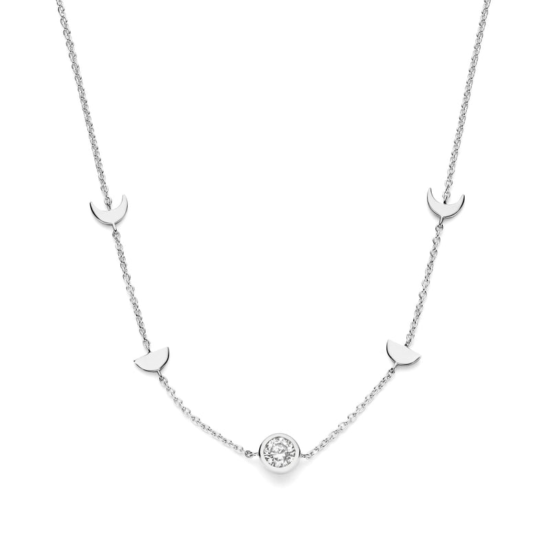 Violet Hamden Luna Collier en Argent 925 Sterling avec Lunes et Pierre de Zircon Blanc VH340043-zoom-
