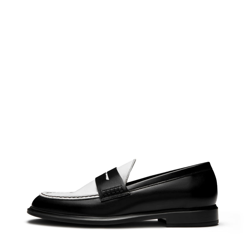 Isabel Bernard Mocassins Vendôme Blandine en cuir de veau noir et blanc IB51015-10176-37-zoom-