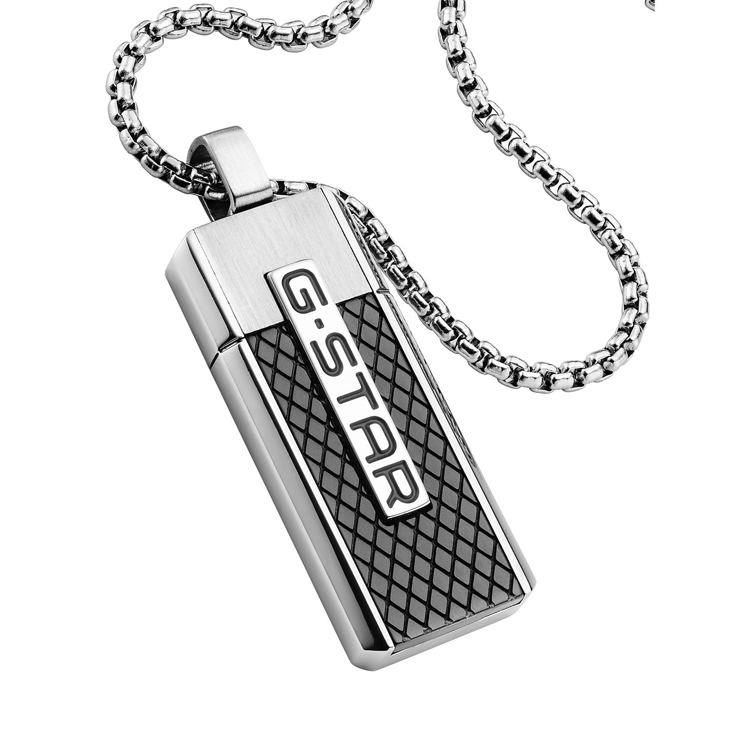G-STAR Mtrx Silver Box Chain Necklace GSJ.105.01
