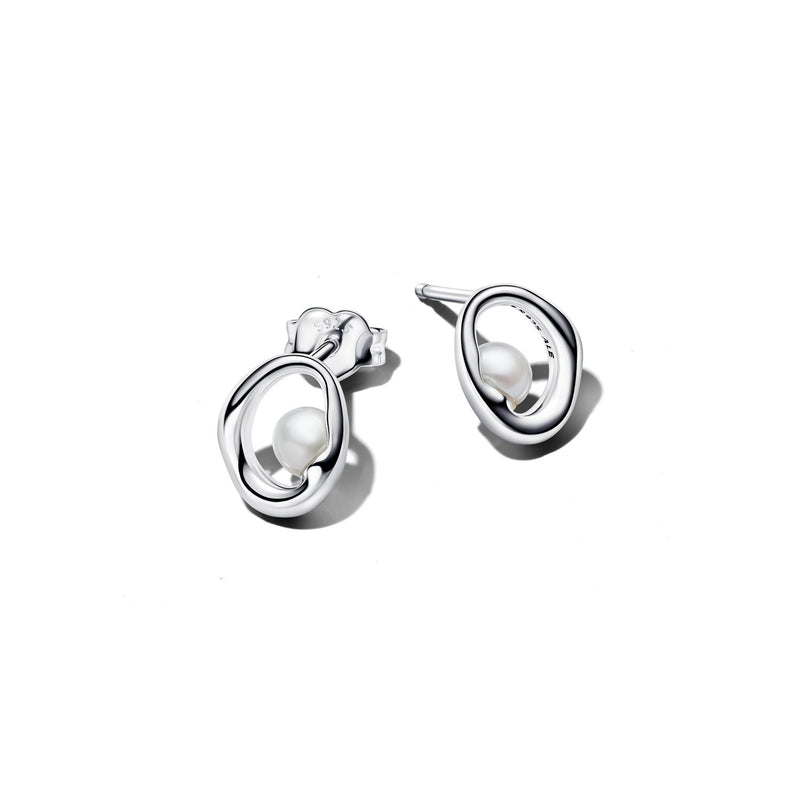 Pandora Essence Clous D’Oreilles Oval & Treated Freshwater Cultured Pearl De Forme Organique 293295C01-zoom-