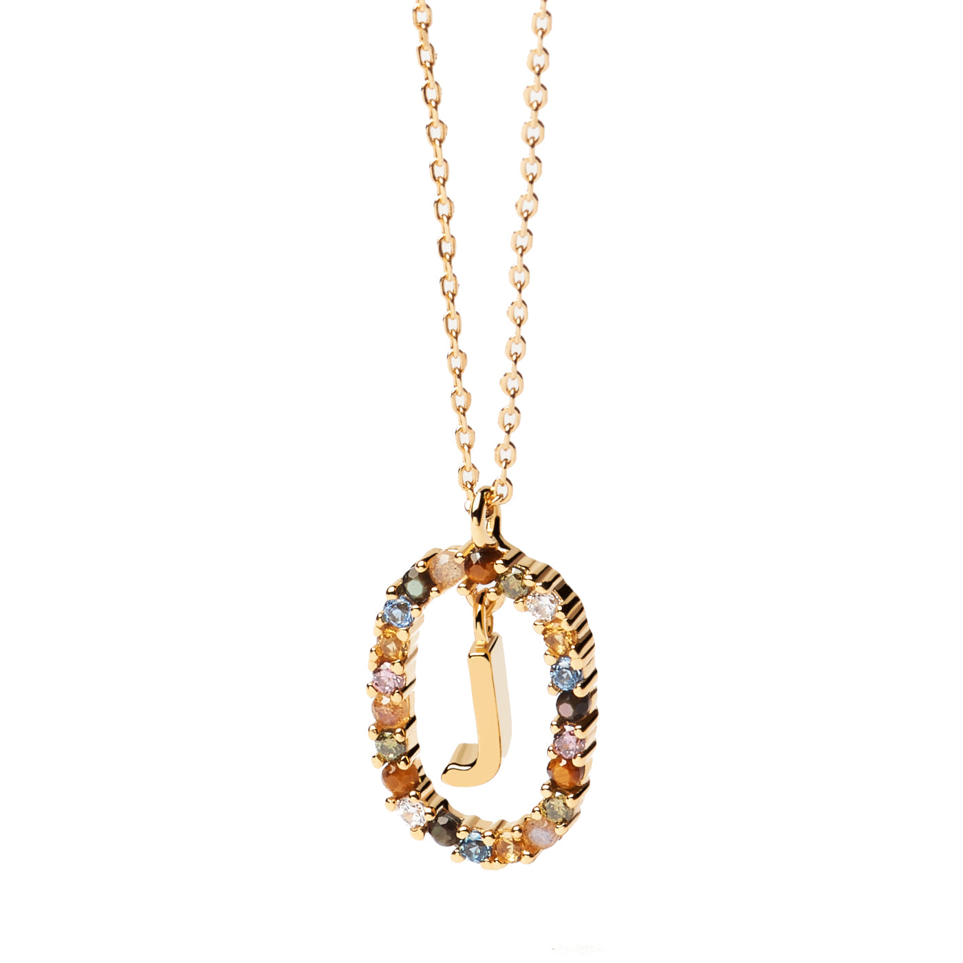 P D Paola 925 Sterling Silver Gold-coloured Letter V Necklace CO01-281-U
