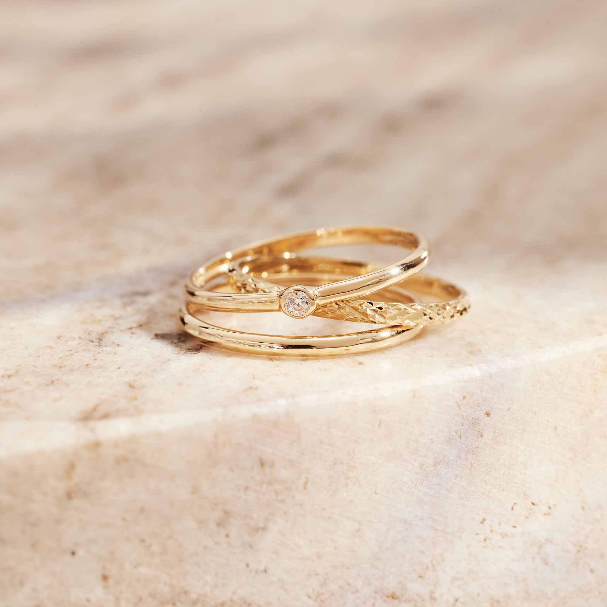 Isabel Bernard Rivoli Aélys 14 Carat Golden stacking Ring IB330076-52 (size: 52)