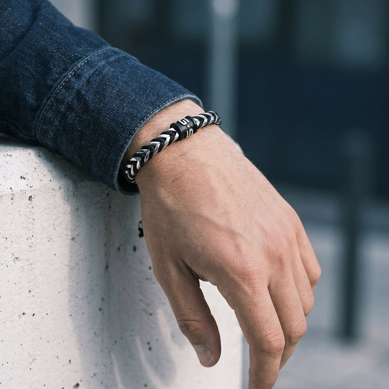 G-STAR DualShield Bracelet argenté et noir GSJ.108.01-zoom-