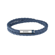 Hugo Boss Fibre Synthétique Bleu Homme Bracelet Tressé HBJ1580800