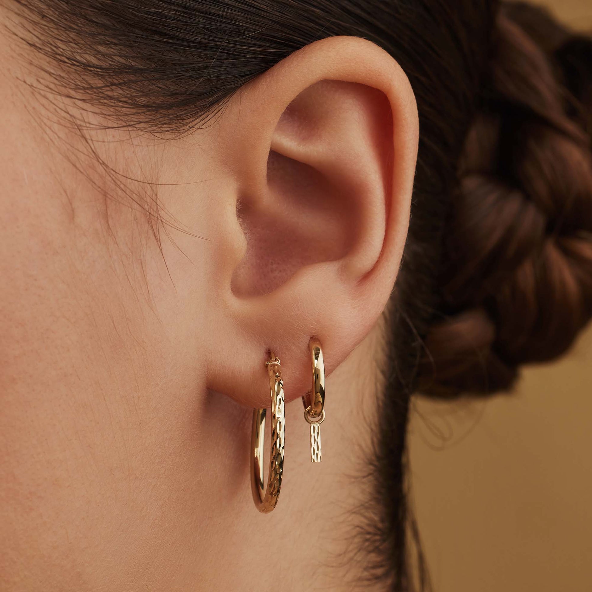 Isabel Bernard Rivoli Laura 14 Carat Golden Hoop Earrings IB360150