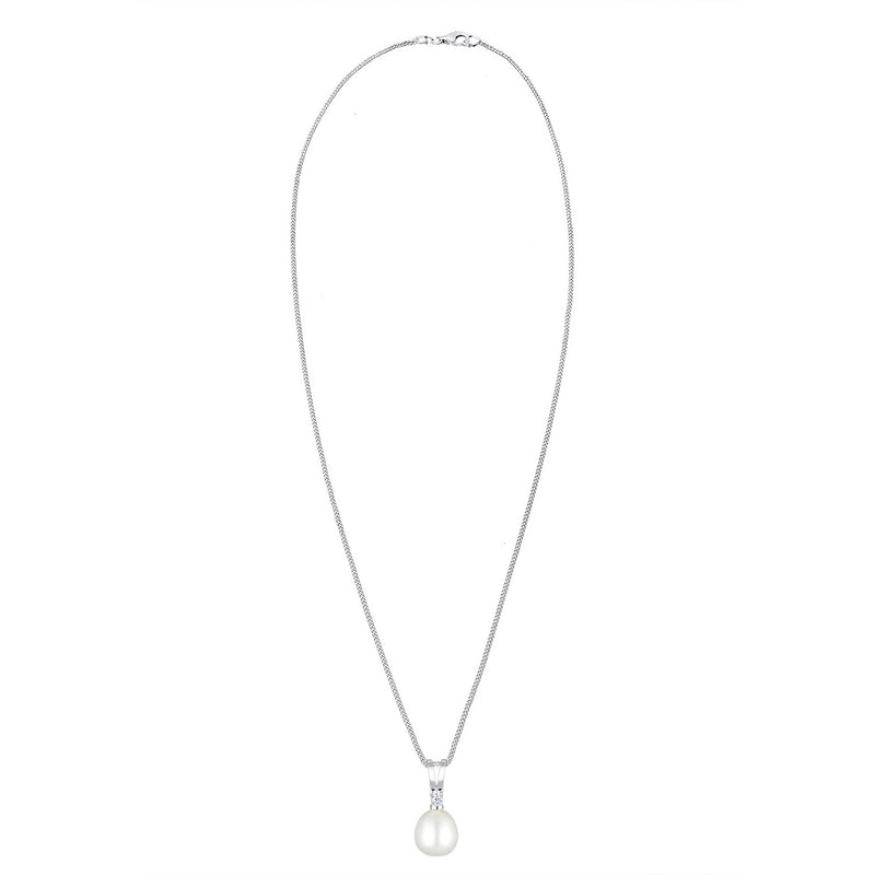 Elli 925 Sterling Silver Pearl Necklace with Diamond 2004-BF-0007569-001-zoom-