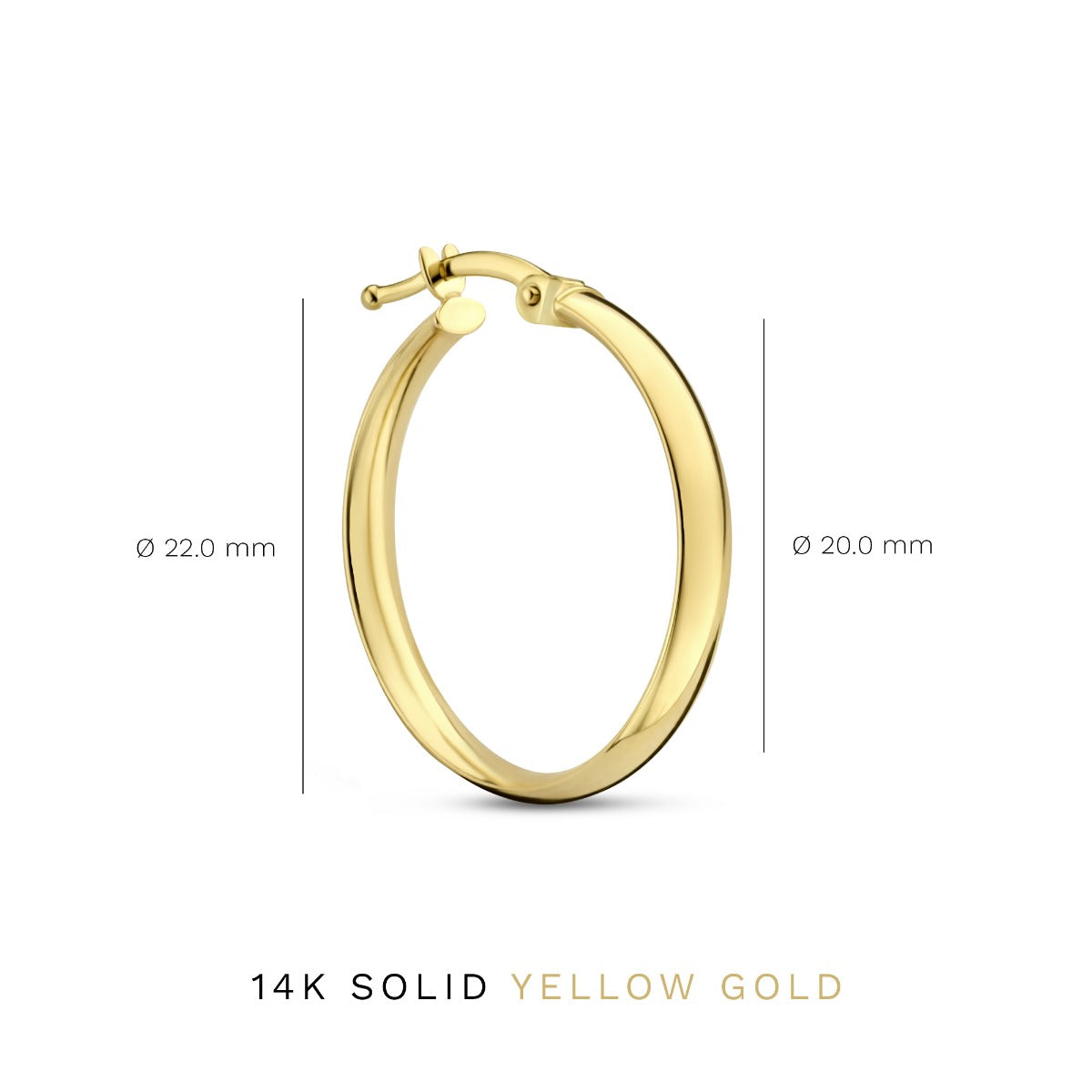 Isabel Bernard Rivoli Estrella 14 Carat Golden Hoop Earrings IB360126