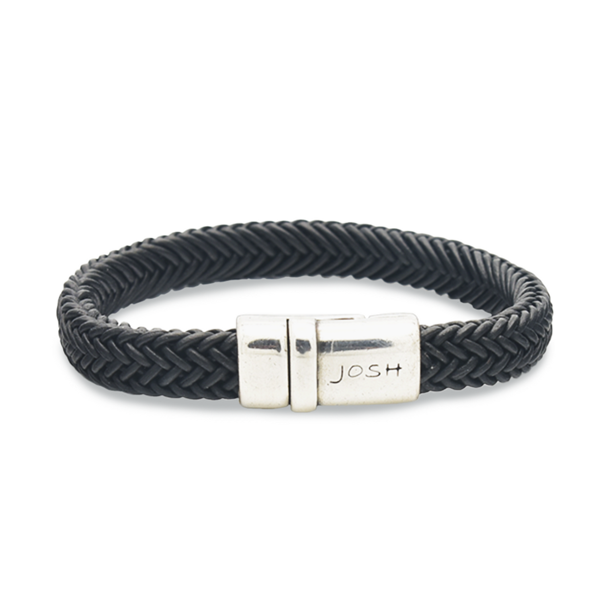 Josh Black Natural Stone Bracelet 09332SL/BLCK/LME