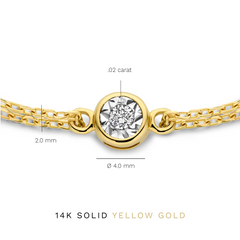Isabel Bernard De La Paix Inaya 14 Carat Golden Bracelet | diamond 0.02 ct | IBD320011