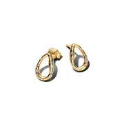 Pandora Essence Clous D’Oreilles Ovales Stone-Set De Forme Organique Plaqués Or 264659C01