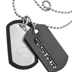 G-STAR D-Tag Silver-Tone Box Chain Necklace GSJ.102.02