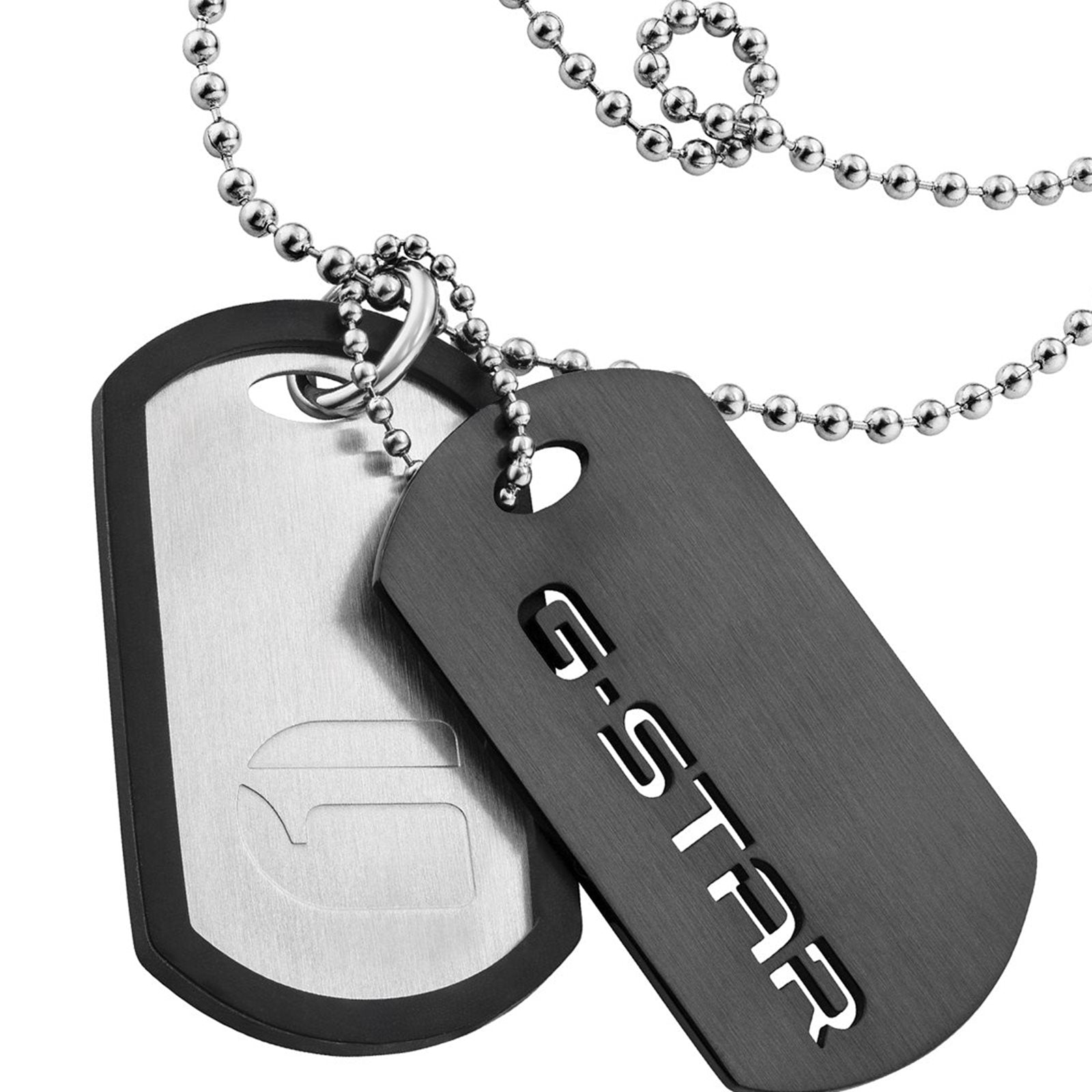 G-STAR D-Tag Silver-Tone Box Chain Necklace GSJ.102.02