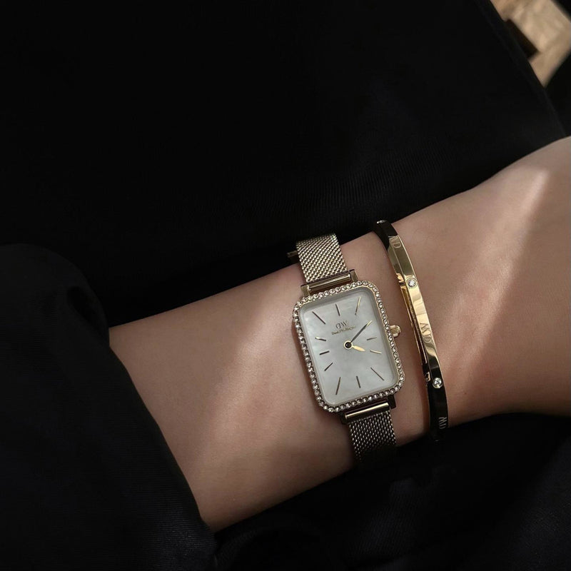 Daniel Wellington Petite Quadro Femmes Montre Or DW00100668-zoom-