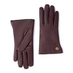 Isabel Bernard Honoré Eleanor Bordeaux Red goatskin leather gloves IB67000-352-7.5