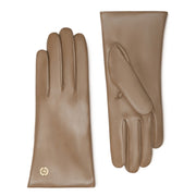 Isabel Bernard Honoré Eleanor taupe goatskin leather gloves IB67000-378-6.5