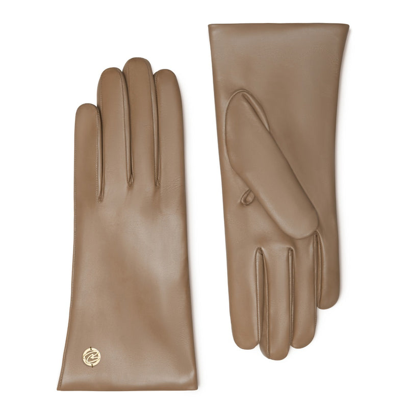 Isabel Bernard Honoré Eleanor taupe goatskin leather gloves IB67000-378-6.5-zoom-