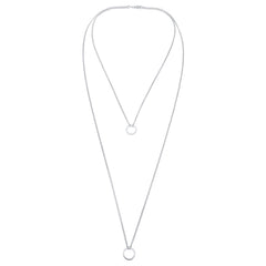 Elli 925 Sterling Silver Layered Link Chain Necklace 2004-BF-0007985-001