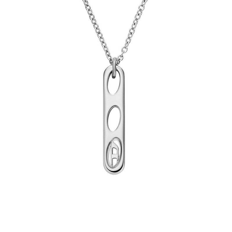 Diesel Oval D Logo Stainless Steel Unisex Necklace DX1662040-zoom-