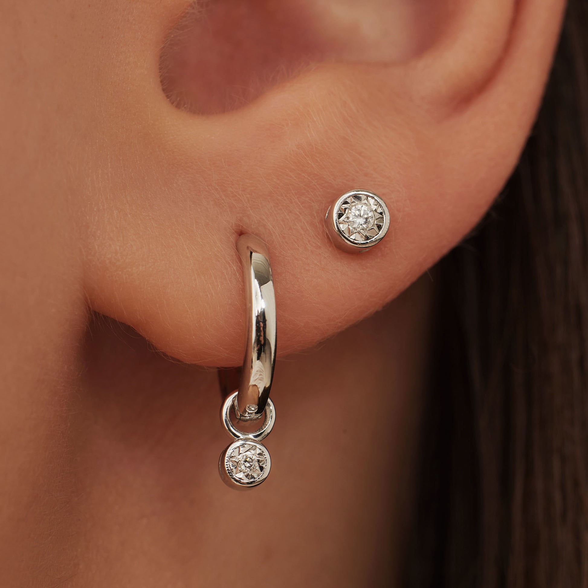 Isabel Bernard De La Paix Inaya 14 Carat Whitegold Ear Studs | diamond 0.02 ct | IBD360023