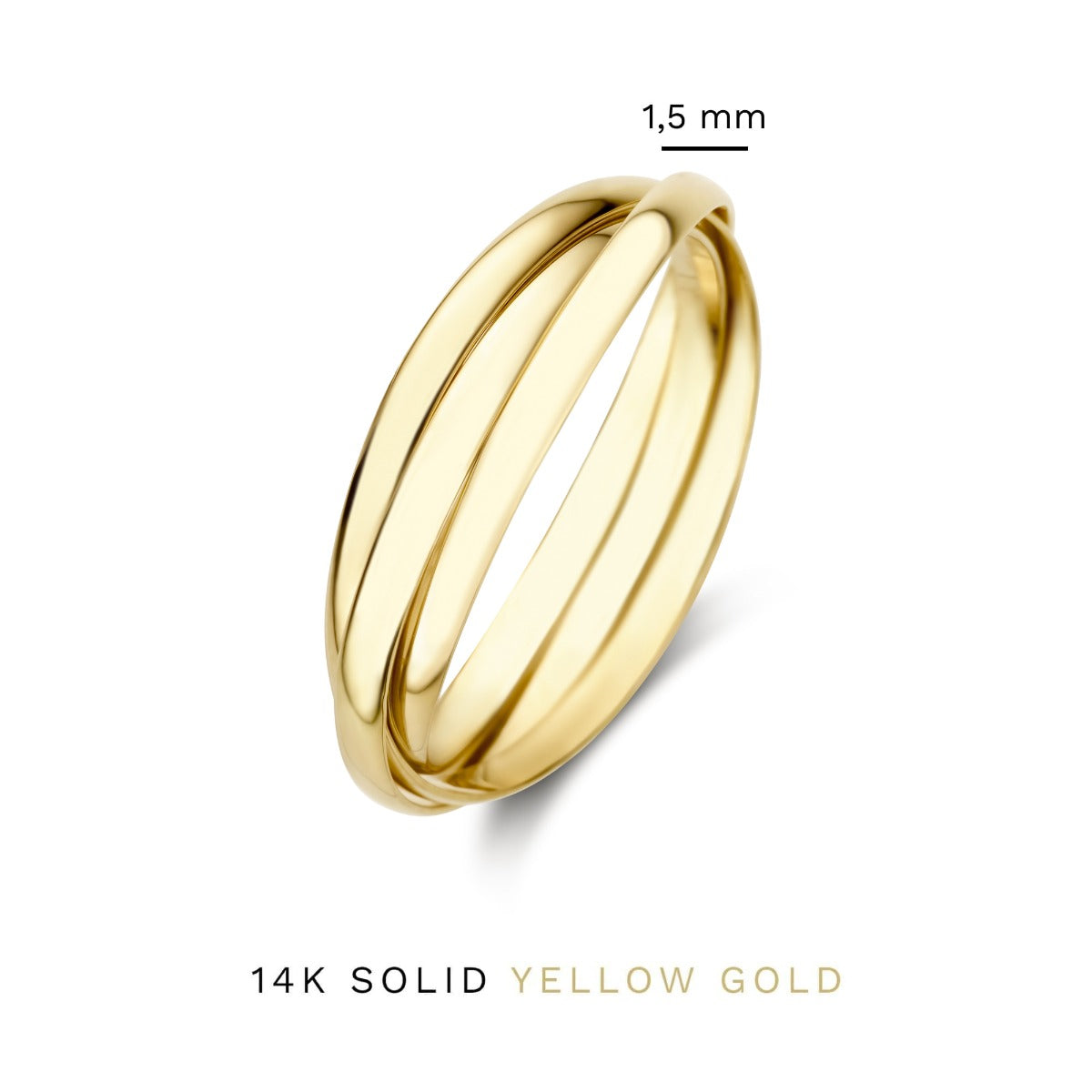 Isabel Bernard Rivoli Méline 14 Carat Golden Trinity Ring IB330078-60