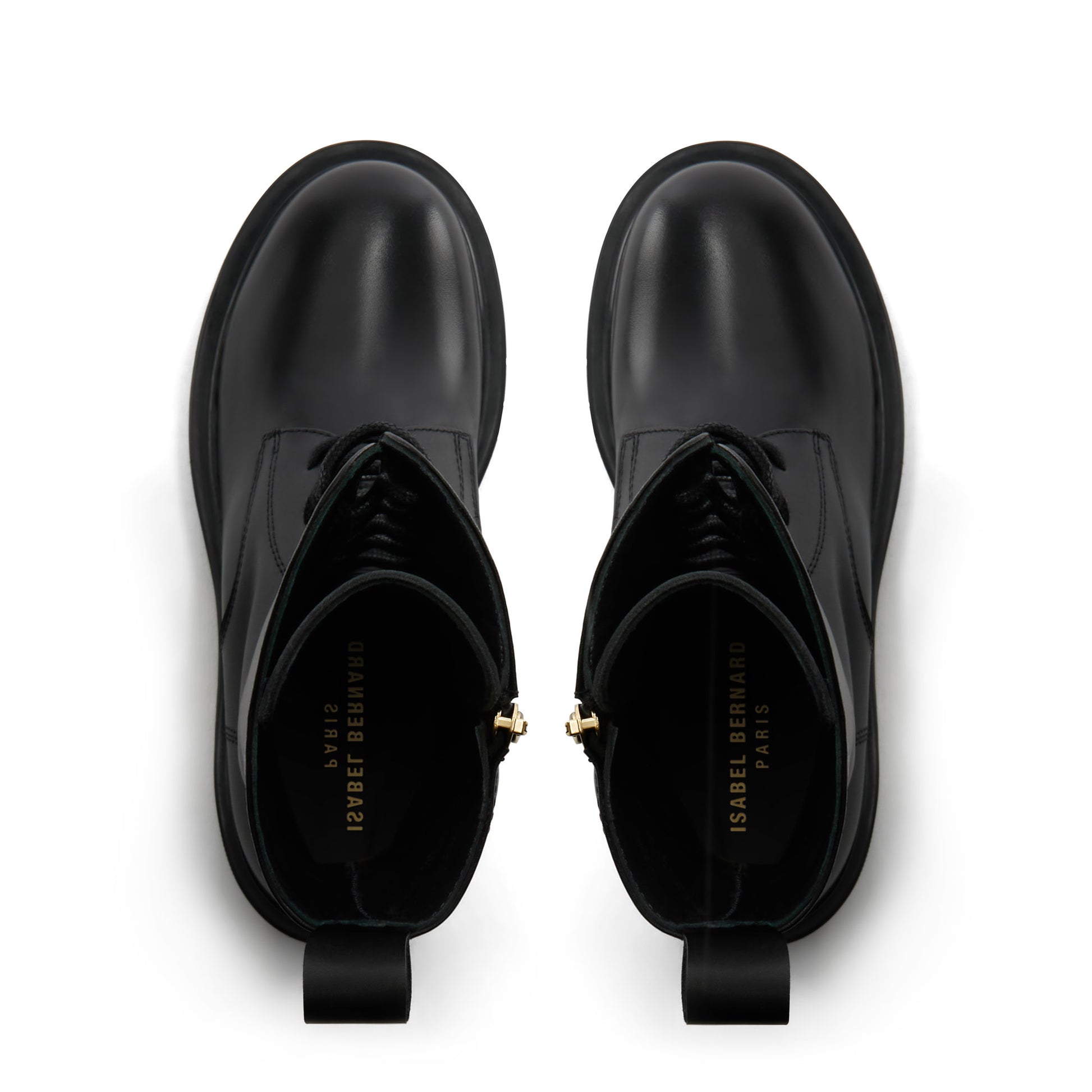 Isabel Bernard Vendôme Myrthe Black Calfskin Lace-up boots IB53008-01-36