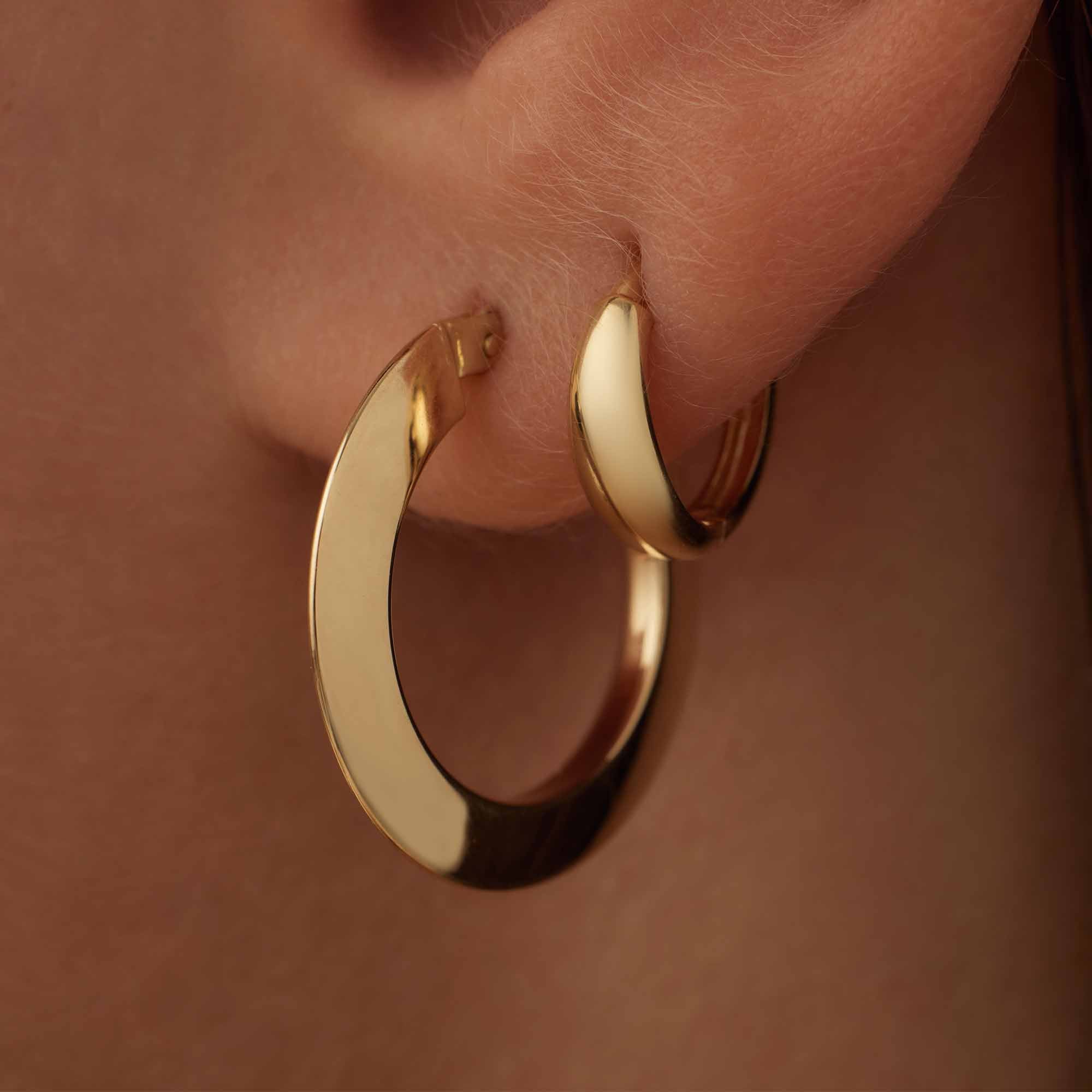 Isabel Bernard Rivoli Morgane 14 Carat Golden Hoop Earrings IB360247