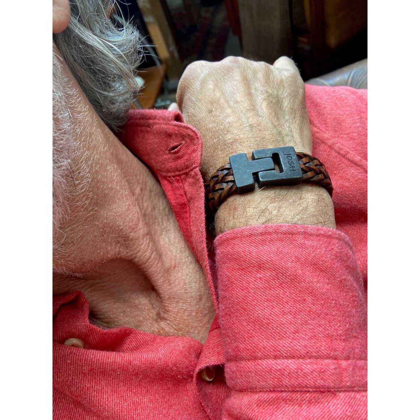 Josh Brown Leather Bracelet 24340-bra-VB/MELBRWN/L-1
