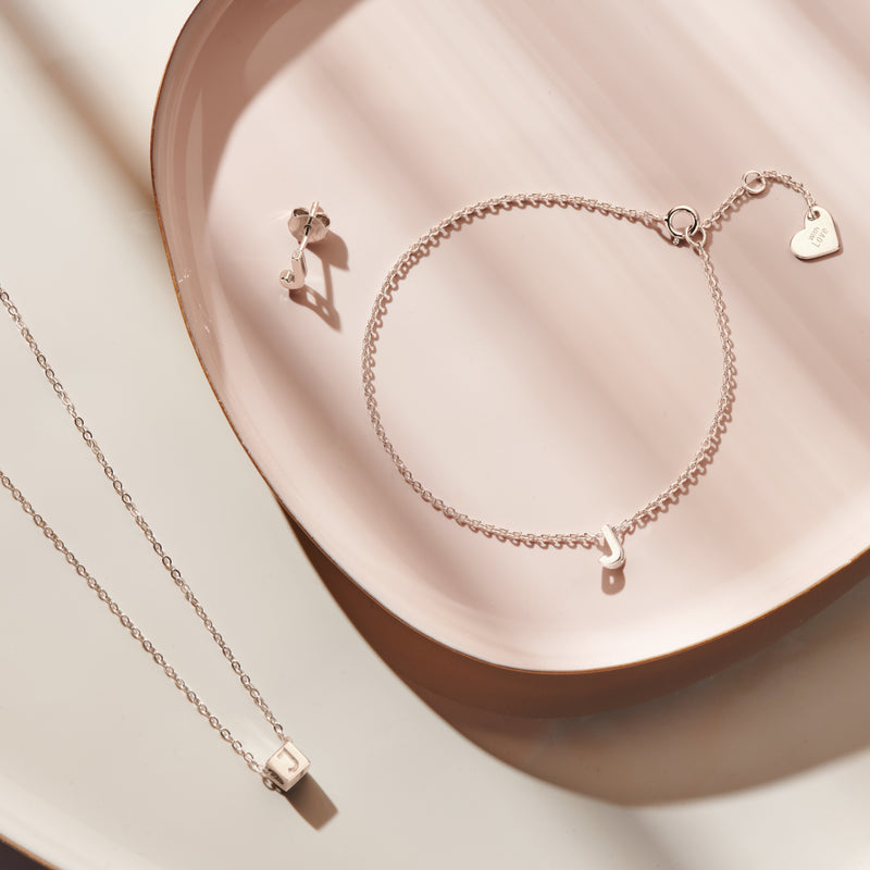 Selected Jewels Julie Chloé 925 sterling zilveren initial enkele oorbel SJ360031-A-zoom-