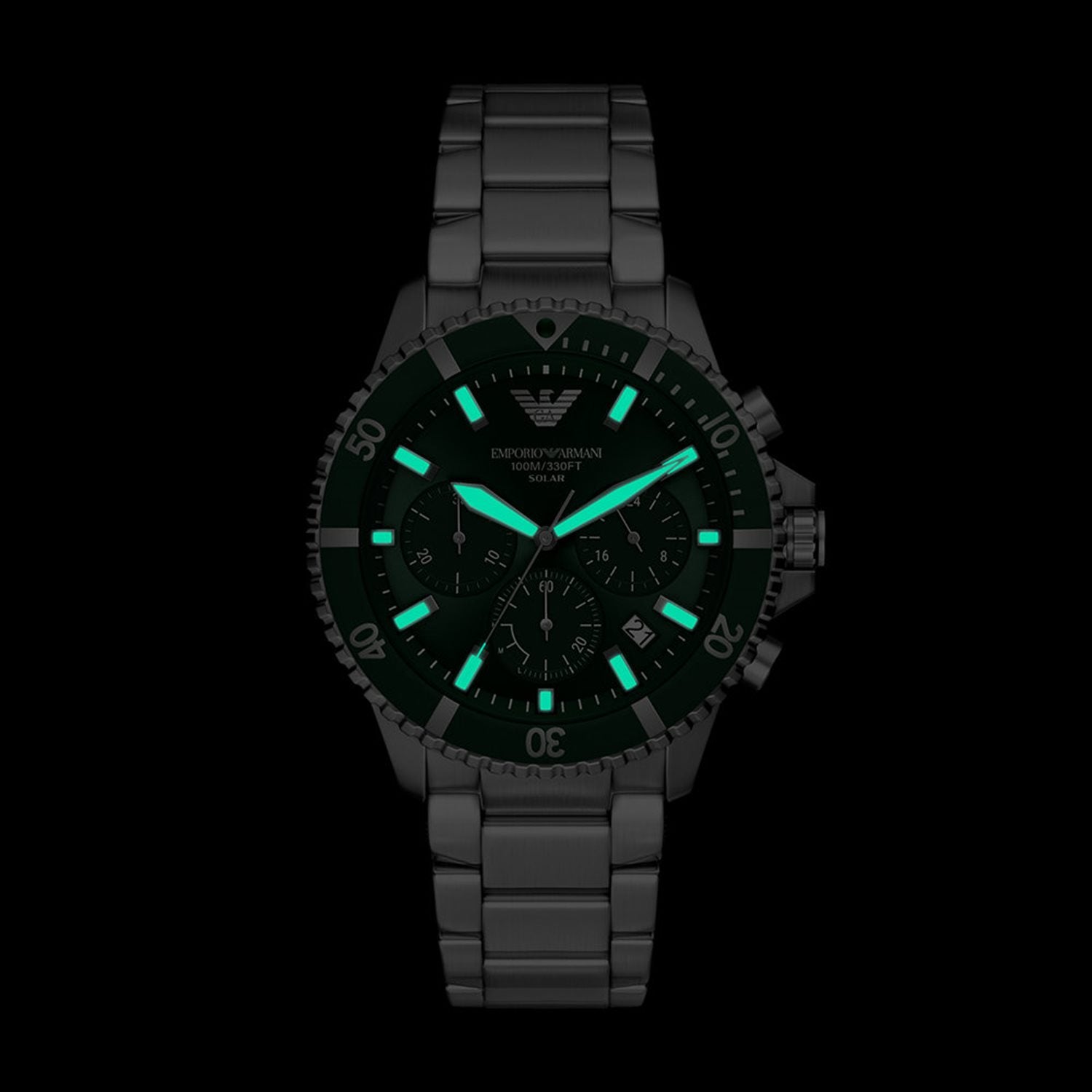 Emporio Armani World Explorer Solar Green Dial Watch AR11741