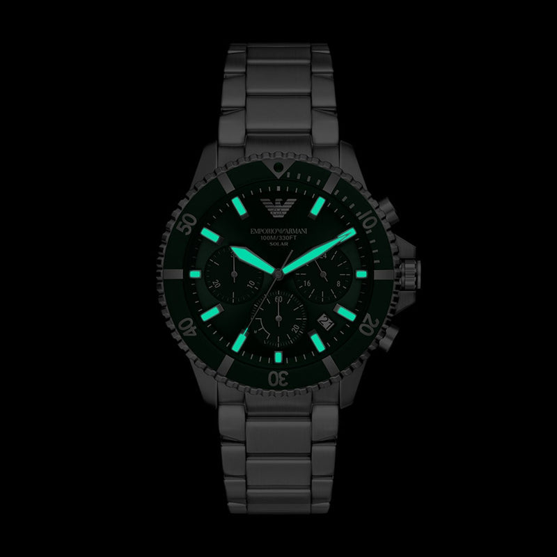 Emporio Armani World Explorer Solar Green Dial Watch AR11741-zoom-