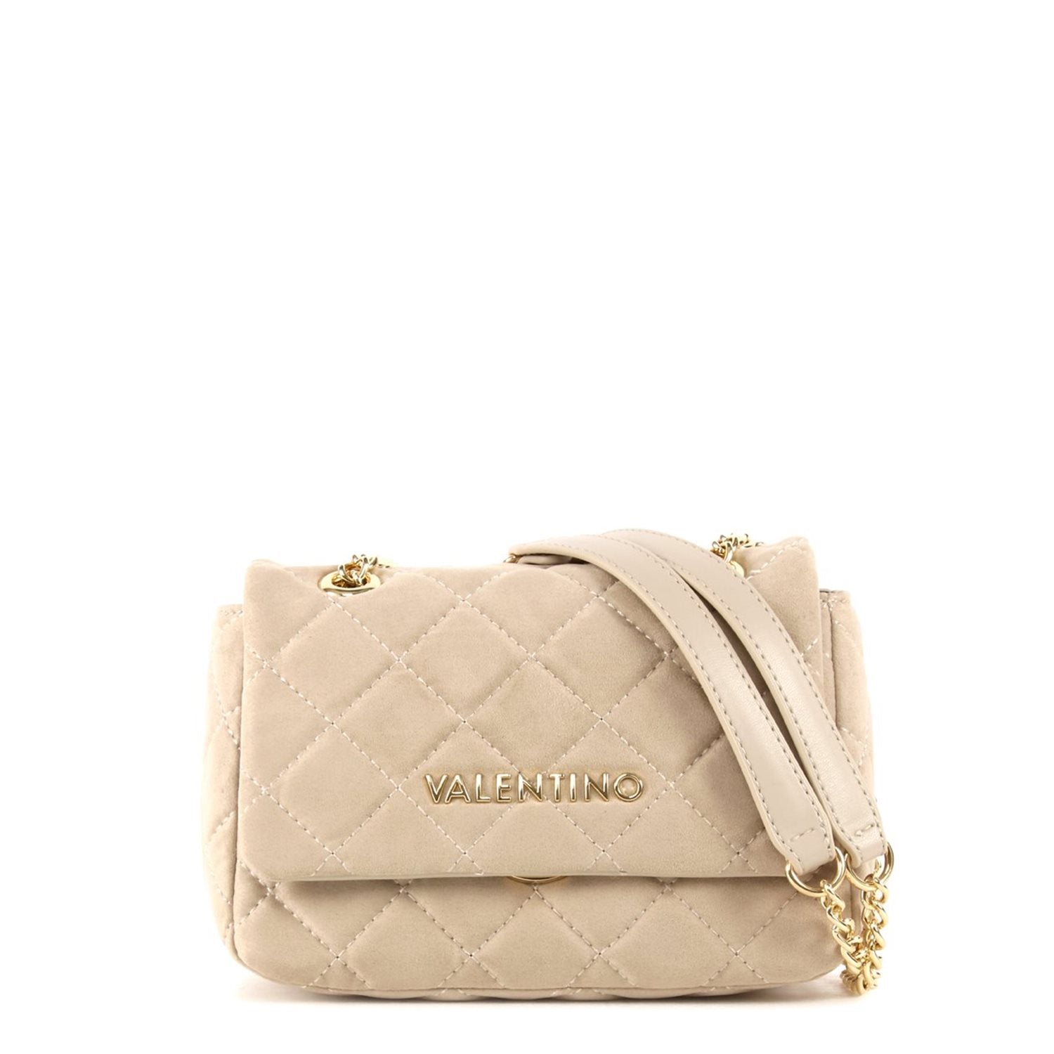 Valentino Bags Ocarina Suede Ecru Flap Bag VBSA9B05ECRU