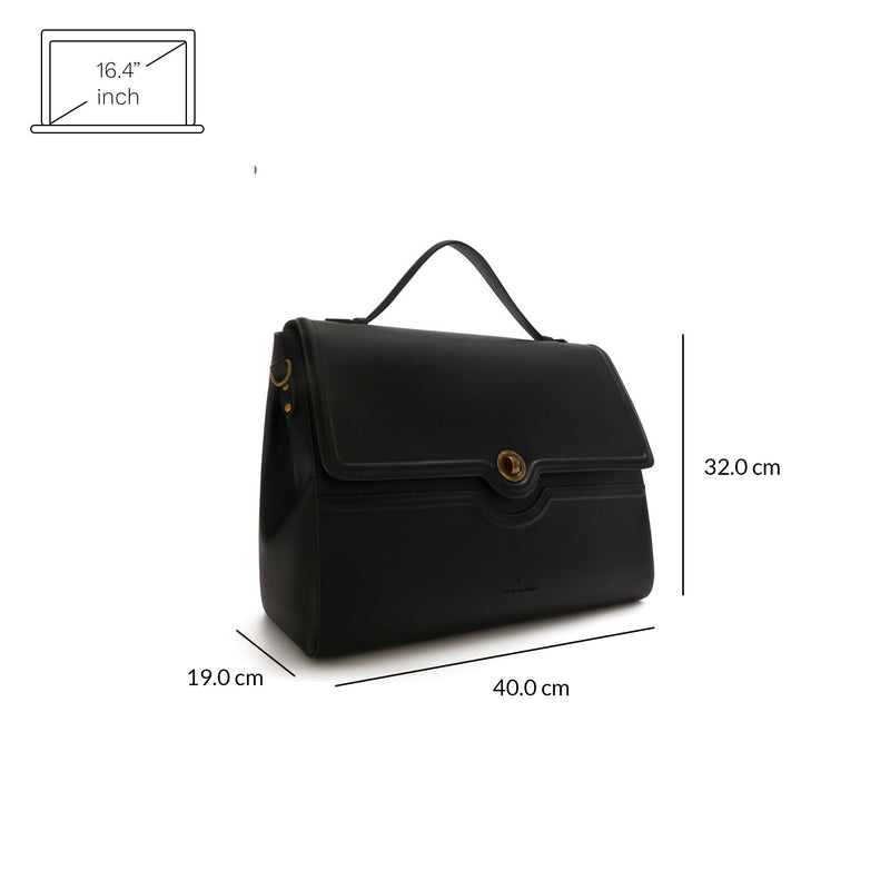 Violet Hamden Essential Bag Sac à Main Noir avec Compartiment pour Ordinateur Portable 16,4 pouces VH21005-zoom-